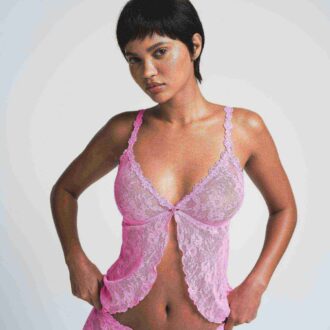 Babydoll-Top aus Stretch-Spitze Babydoll-Top aus Stretch-Spitze