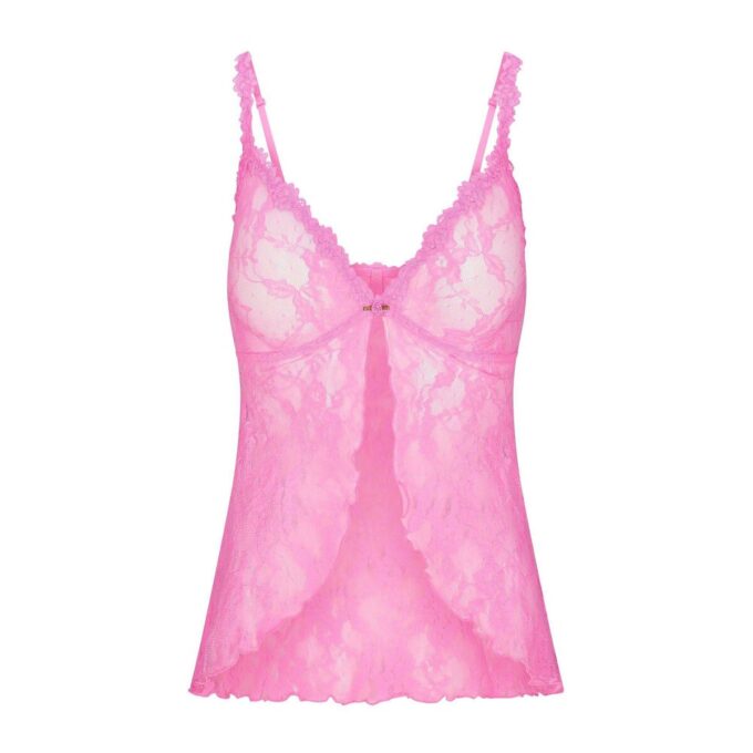 Babydoll-Top aus Stretch-Spitze