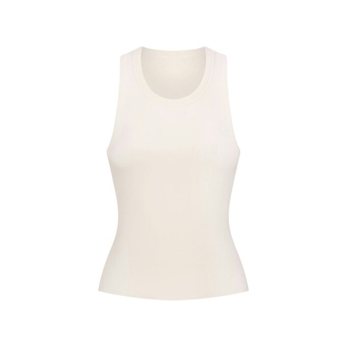 Baumwollrippen-Schaufeltank und Shorts-Set Baumwollrippen-Schaufeltank und Shorts-Set