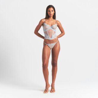 Besticktes, ungefüttertes Dessous-Korsett