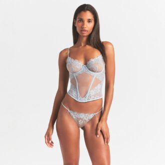 Besticktes, ungefüttertes Dessous-Korsett