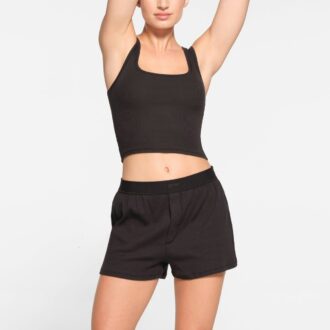 Boxershorts aus Baumwollrippen mit lockerer Passform