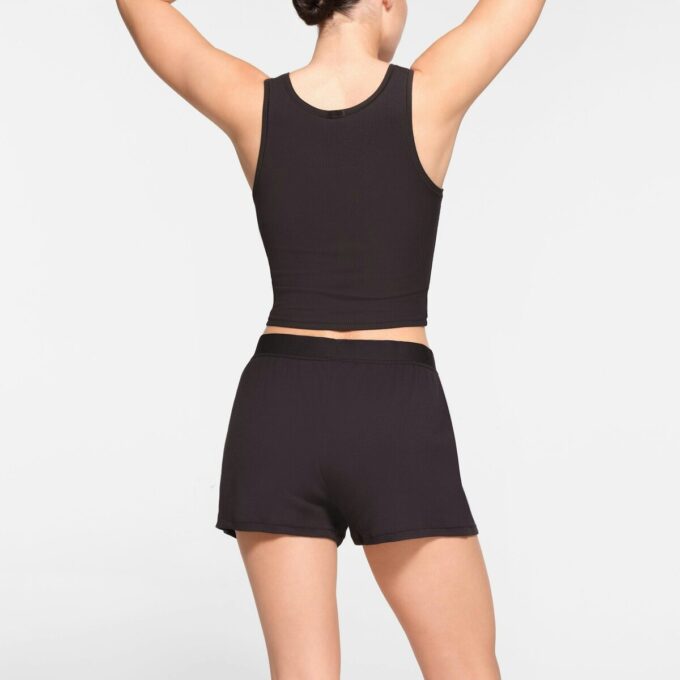 Boxershorts aus Baumwollrippen mit lockerer Passform Boxershorts aus Baumwollrippen mit lockerer Passform