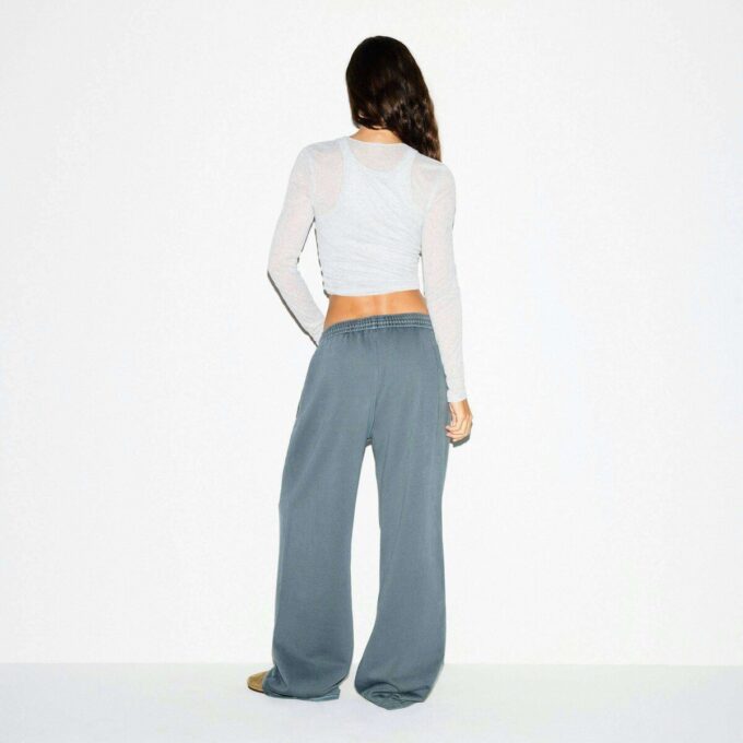Boyfriend-Fleece-Oversize-Hose mit geradem Bein