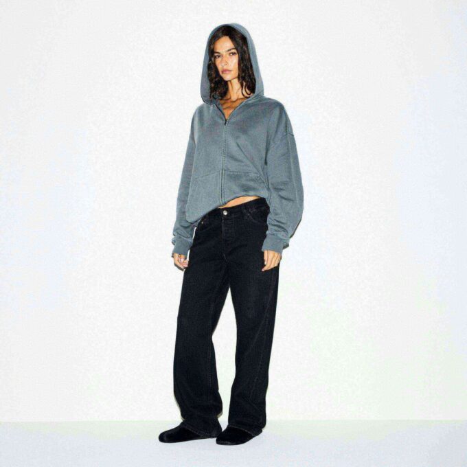 Boyfriend Fleece Oversized Zip-Up Hoodie