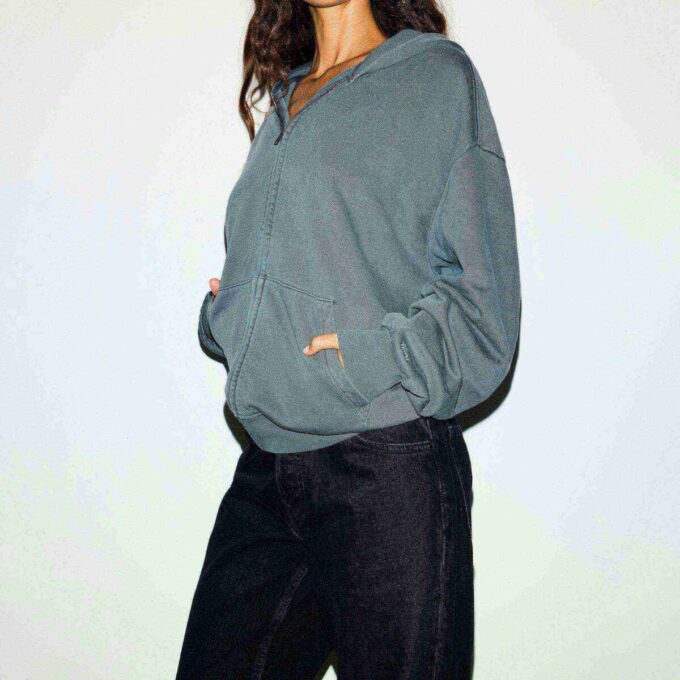 Boyfriend Fleece Oversized Zip-Up Hoodie