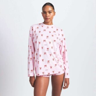 Boyfriend-Langarmshirt und kurze Boxershorts
