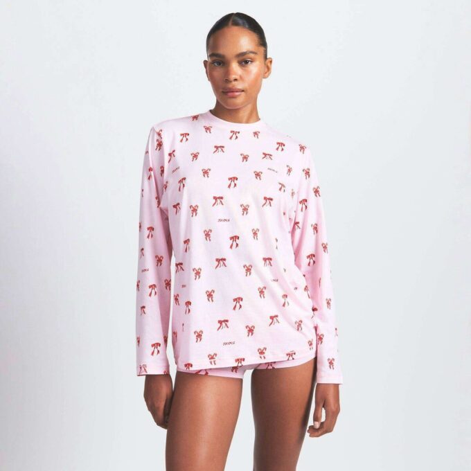 Boyfriend-Langarmshirt und kurze Boxershorts