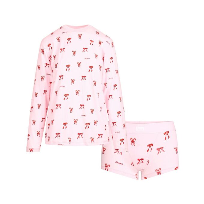 Boyfriend-Langarmshirt und kurze Boxershorts