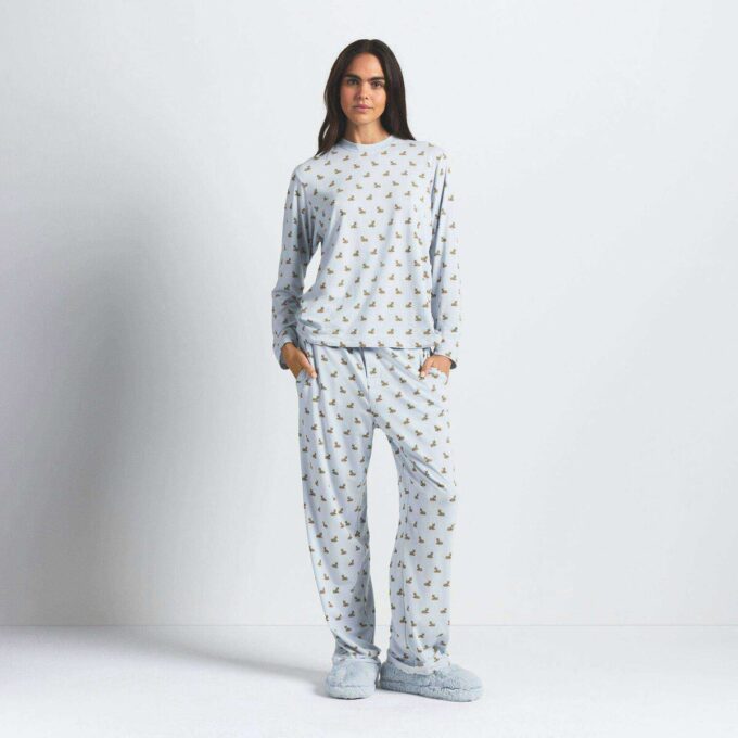 Boyfriend-Langarmshirt und weite Hose