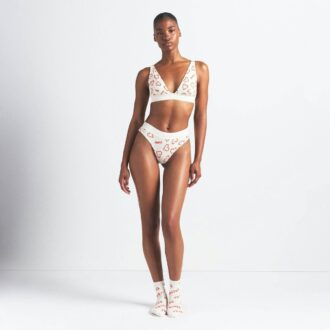 BRALETTE MIT BAUMWOLLRIPPEN UND PLING-AUSSCHNITT