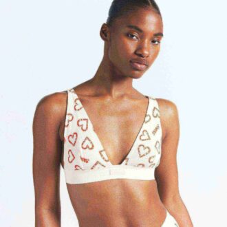 BRALETTE MIT BAUMWOLLRIPPEN UND PLING-AUSSCHNITT