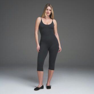 Capri-Catsuit mit glatten Lagen