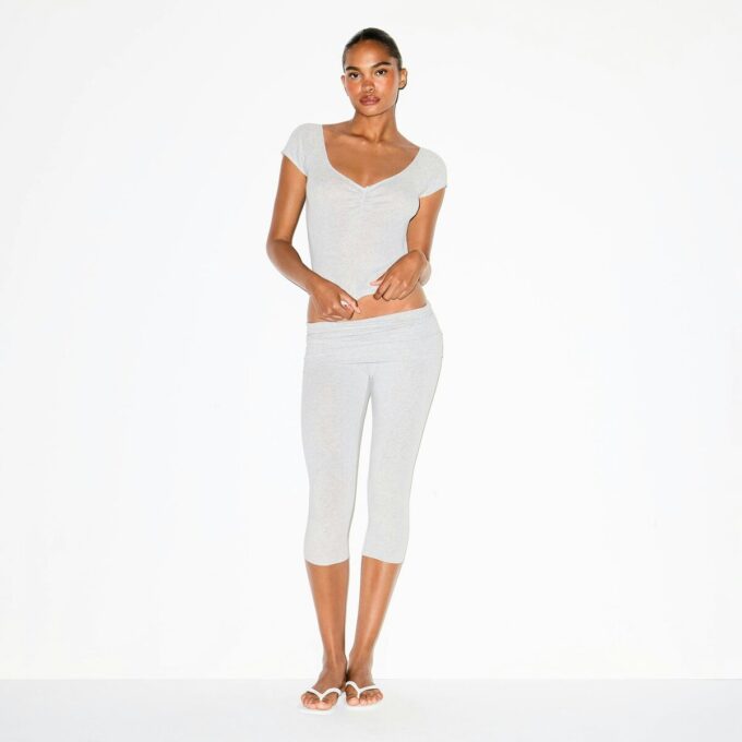 Caprihose aus Baumwolljersey mit Umschlag Caprihose aus Baumwolljersey mit Umschlag