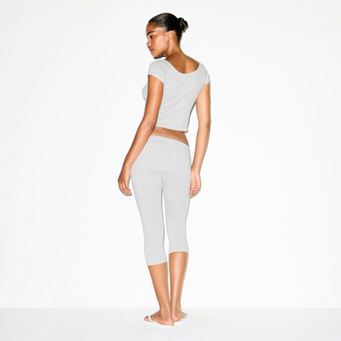 Caprihose aus Baumwolljersey mit Umschlag Caprihose aus Baumwolljersey mit Umschlag