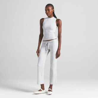 Crop-Hose aus Baumwolljersey mit niedrigem Bund