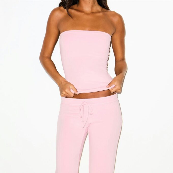 Crop-Hose aus Baumwolljersey mit niedrigem Bund Crop-Hose aus Baumwolljersey mit niedrigem Bund