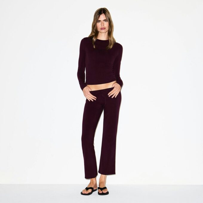 Crop-Hose aus Baumwolljersey mit niedrigem Bund Crop-Hose aus Baumwolljersey mit niedrigem Bund