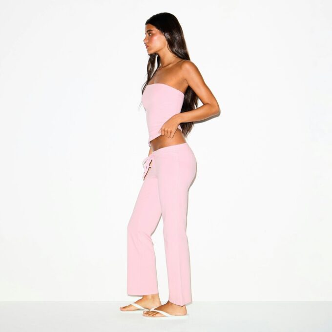 Crop-Hose aus Baumwolljersey mit niedrigem Bund Crop-Hose aus Baumwolljersey mit niedrigem Bund