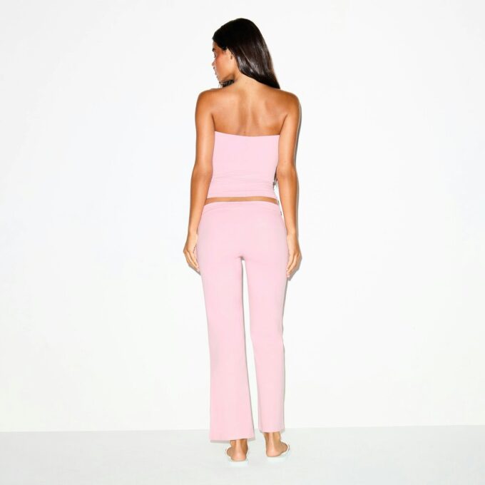 Crop-Hose aus Baumwolljersey mit niedrigem Bund Crop-Hose aus Baumwolljersey mit niedrigem Bund