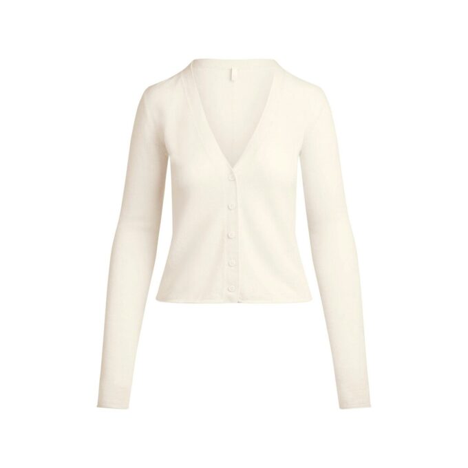 Federleichte Kaschmir-Strickjacke