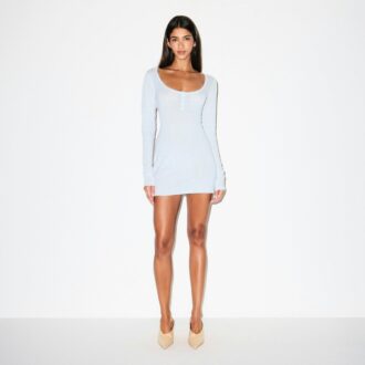 FEDERLEICHTES KASCHMIR-HENLEY-MINIKLEID