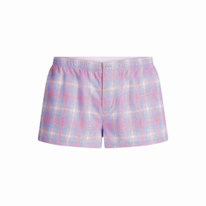 Flanell-Schlafanzug, freche Boxershorts Flanell-Schlafanzug, freche Boxershorts