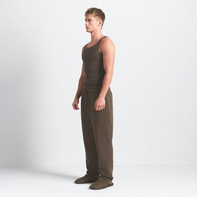 Fleece Lounge Herren Klassische Hose mit geradem Bein Fleece Lounge Herren Klassische Hose mit geradem Bein