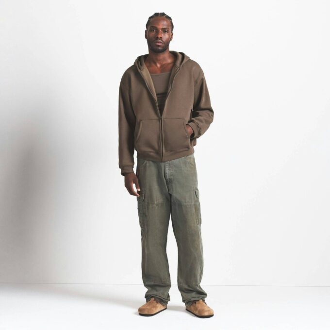Fleece Lounge Herren Relaxed Zip Up Hoodie Fleece Lounge Herren Relaxed Zip Up Hoodie