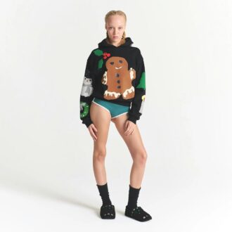 Flohmarkt-Hoodie mit Kaktusmotiv und Skims Baumwollfleece