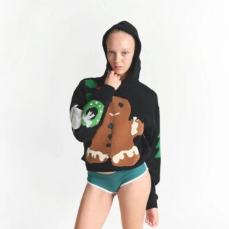 Flohmarkt-Hoodie mit Kaktusmotiv und Skims Baumwollfleece
