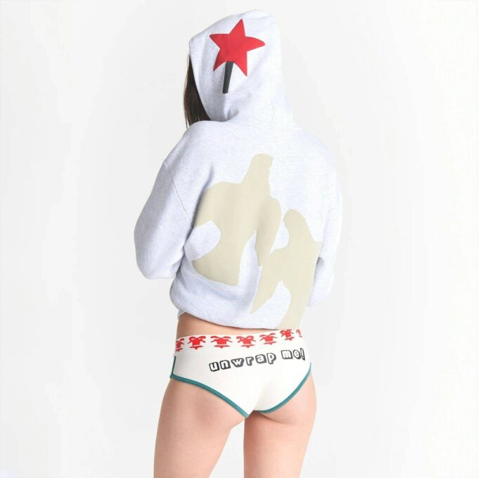 Flohmarkt-Hoodie mit Kaktusmotiv und Skims Baumwollfleece Flohmarkt-Hoodie mit Kaktusmotiv und Skims Baumwollfleece