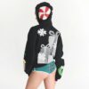 Flohmarkt-Hoodie mit Kaktusmotiv und Skims Baumwollfleece Flohmarkt-Hoodie mit Kaktusmotiv und Skims Baumwollfleece
