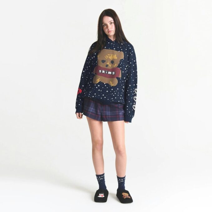 Flohmarkt-Hoodie mit Kaktusmotiv und X-Skims Baumwollfleece Flohmarkt-Hoodie mit Kaktusmotiv und X-Skims Baumwollfleece