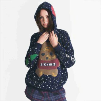 Flohmarkt-Hoodie mit Kaktusmotiv und X-Skims Baumwollfleece