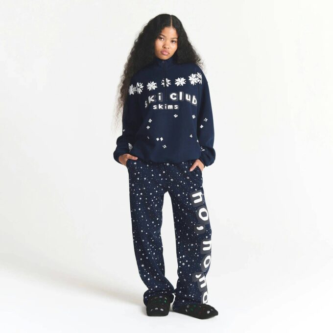 Flohmarkt mit Kaktusmotiven, X-Skims Baumwollfleece, Oversize-Viertelreißverschluss Flohmarkt mit Kaktusmotiven, X-Skims Baumwollfleece, Oversize-Viertelreißverschluss