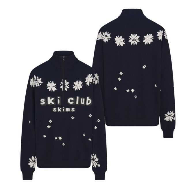 Flohmarkt mit Kaktusmotiven, X-Skims Baumwollfleece, Oversize-Viertelreißverschluss Flohmarkt mit Kaktusmotiven, X-Skims Baumwollfleece, Oversize-Viertelreißverschluss