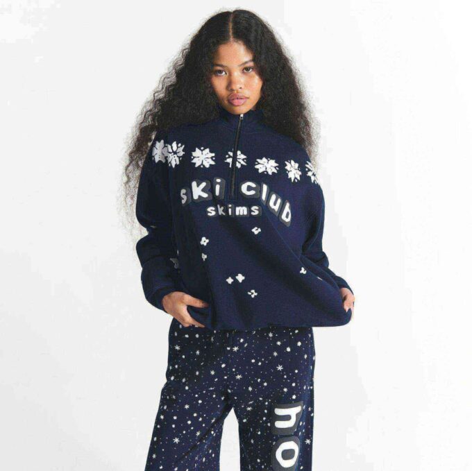 Flohmarkt mit Kaktusmotiven, X-Skims Baumwollfleece, Oversize-Viertelreißverschluss Flohmarkt mit Kaktusmotiven, X-Skims Baumwollfleece, Oversize-Viertelreißverschluss