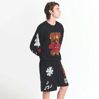 Flohmarkt mit Kaktusmotiven, X Skims Baumwollstrick, Herren Intarsien-Shorts
