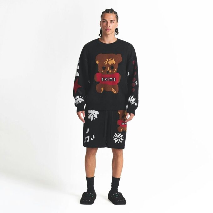 Flohmarkt mit Kaktusmotiven, X Skims Baumwollstrick, Herren Intarsien-Shorts Flohmarkt mit Kaktusmotiven, X Skims Baumwollstrick, Herren Intarsien-Shorts