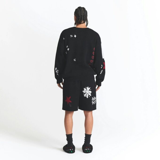 Flohmarkt mit Kaktusmotiven, X Skims Baumwollstrick, Herren Intarsien-Shorts Flohmarkt mit Kaktusmotiven, X Skims Baumwollstrick, Herren Intarsien-Shorts