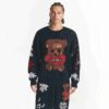 Flohmarkt mit Kaktusmotiven, X Skims Baumwollstrick-Herrenpullover mit Intarsienmuster Flohmarkt mit Kaktusmotiven, X Skims Baumwollstrick-Herrenpullover mit Intarsienmuster