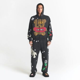 Flohmarkt mit Kaktusmotiven, X Skims schweres Fleece, Herren-Hoodie mit Reißverschluss, locker geschnitten
