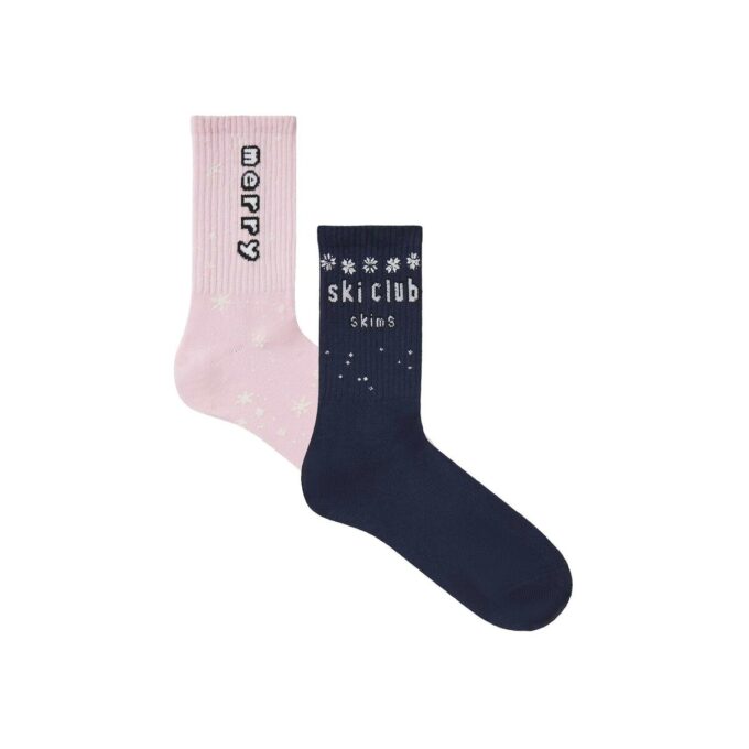 Flohmarkt-Socken mit Kaktusmotiv – X Skims Rippsocken, 2er-Pack Flohmarkt-Socken mit Kaktusmotiv – X Skims Rippsocken, 2er-Pack