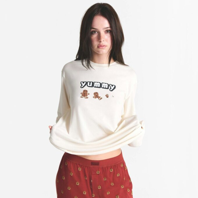 Flohmarktset mit Kaktusmotiv und Skims Boyfriend-Langarmshirt