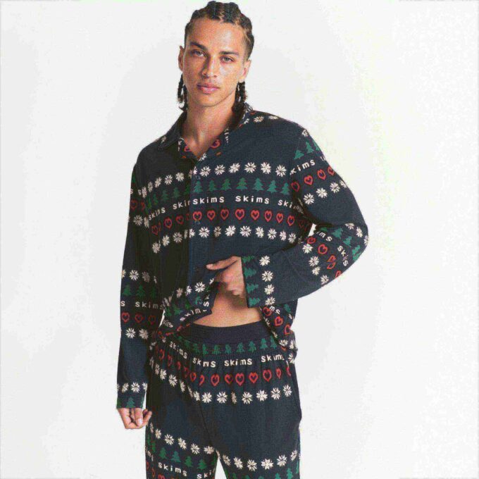 Flohmarktset mit Kaktusmotiv und Skims Jersey-Schlafanzug für Herren Flohmarktset mit Kaktusmotiv und Skims Jersey-Schlafanzug für Herren