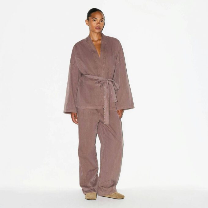 Gewebtes Lounge-Oversize-Wickeltop Gewebtes Lounge-Oversize-Wickeltop