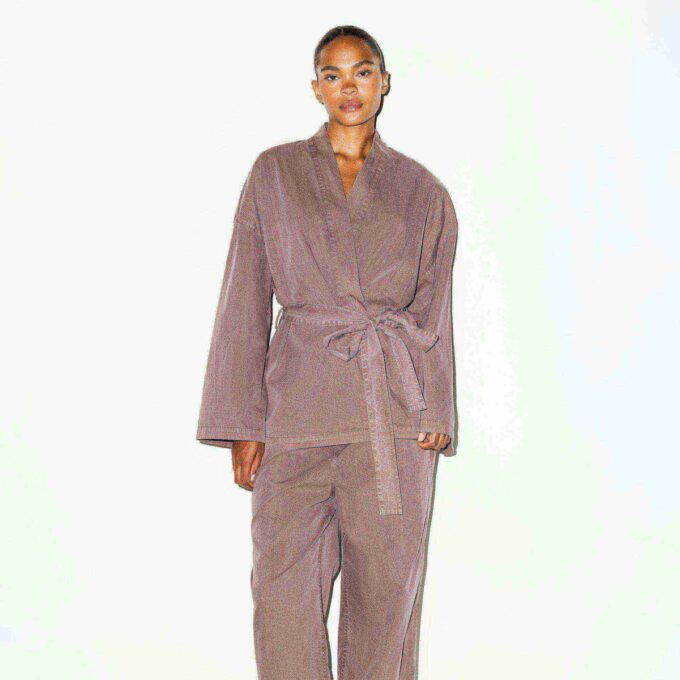 Gewebtes Lounge-Oversize-Wickeltop Gewebtes Lounge-Oversize-Wickeltop