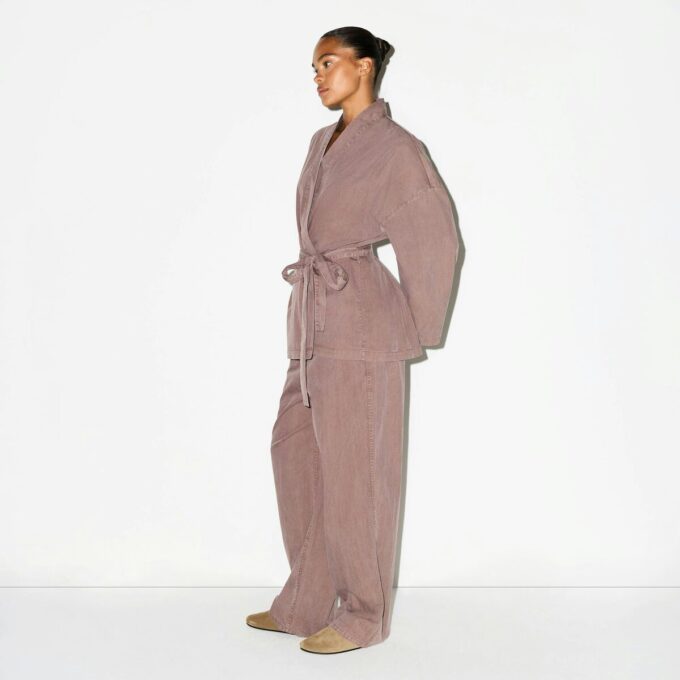 Gewebtes Lounge-Oversize-Wickeltop Gewebtes Lounge-Oversize-Wickeltop