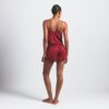 Glänzendes Camisole und kurzes Schlafset aus gewebtem Stoff